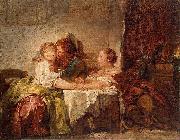 Jean-Honore Fragonard The Captured Kiss, the Hermitage, St. Petersburg oil painting
